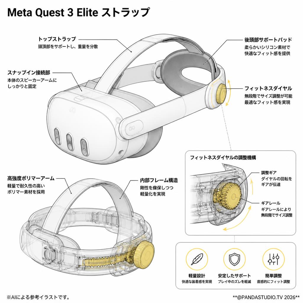 Meta Quest 3 Elite ストラップ スペック