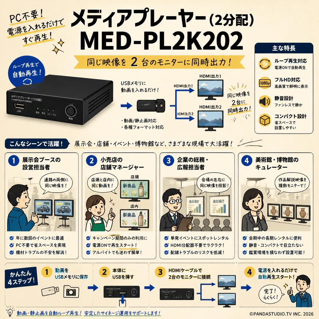 メディアプレーヤー(2分配) MED-PL2K202 おもな対象のお客様