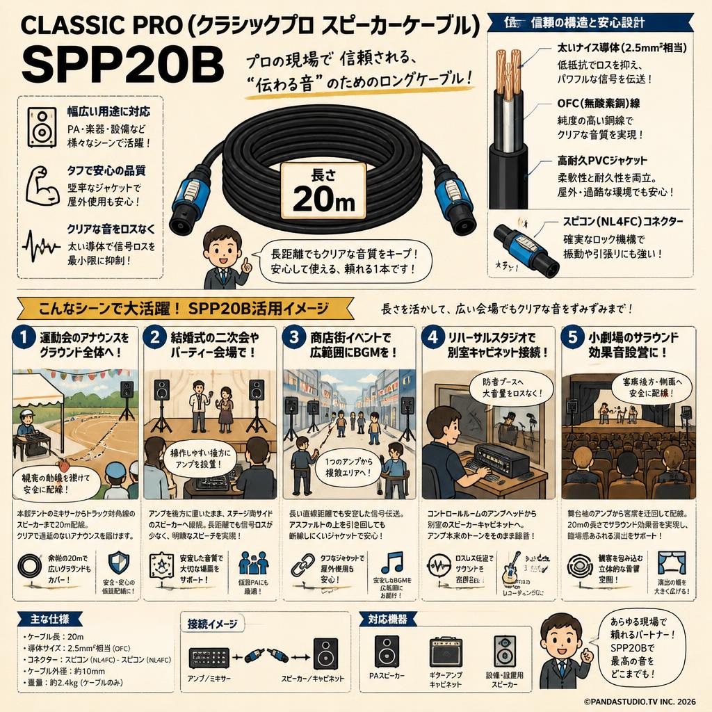 CLASSIC PRO (クラシックプロ スピーカーケーブル) SPP20B 用途