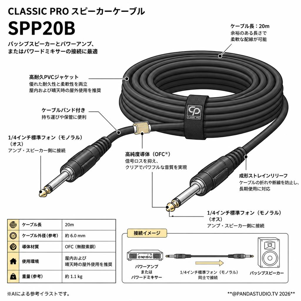 CLASSIC PRO (クラシックプロ スピーカーケーブル) SPP20B スペック