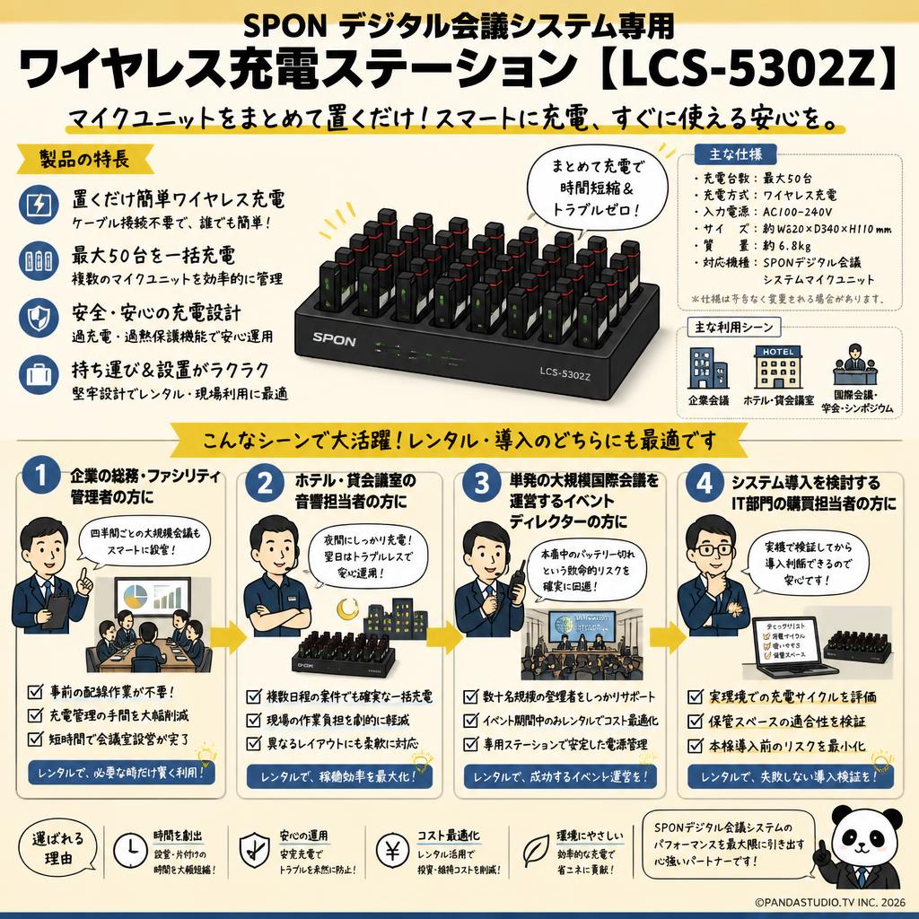 SPON デジタル会議システム専用ワイヤレス充電ステーション【LCS-5302Z】 おもな対象のお客様