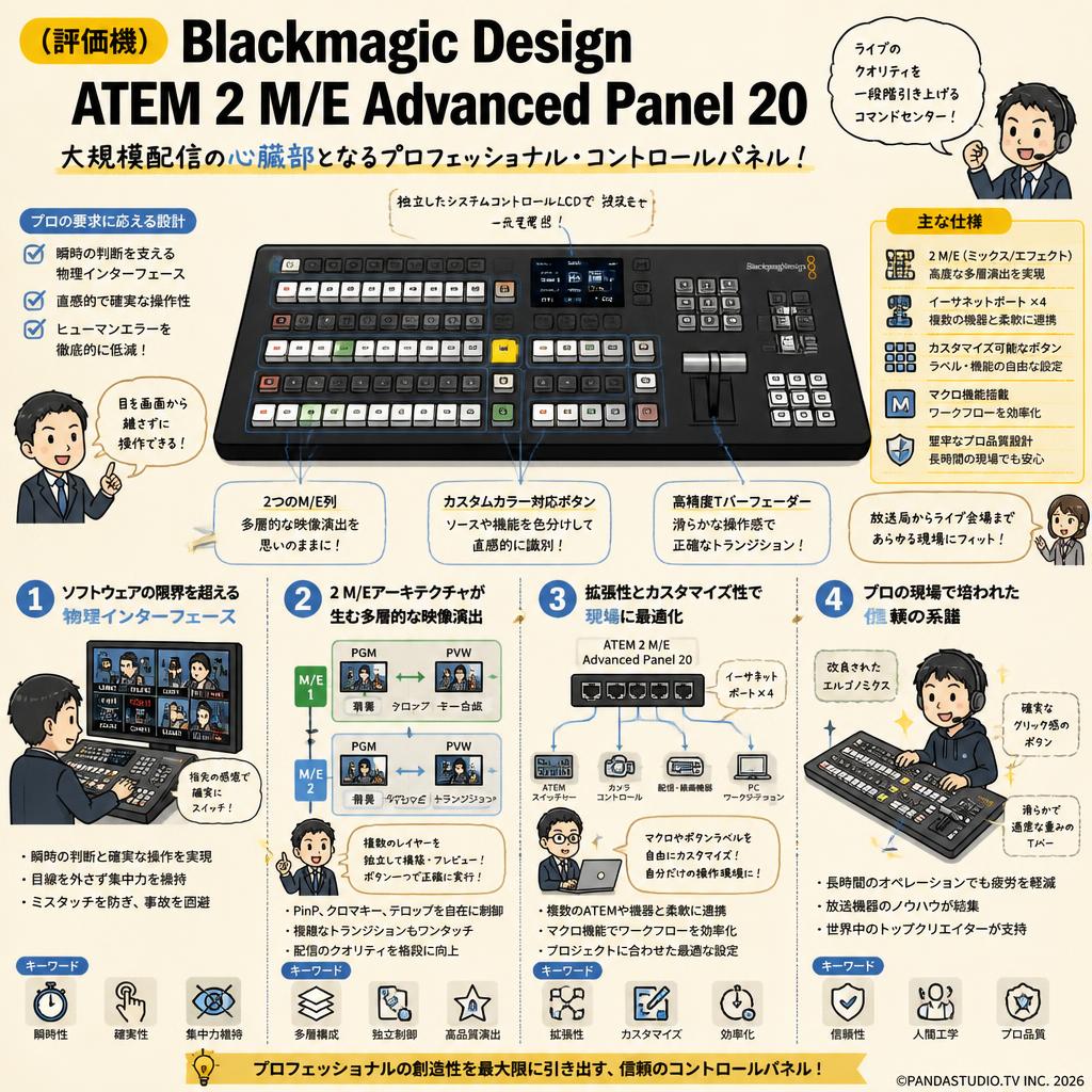 （評価機）Blackmagic Design ATEM 2 M/E Advanced Panel 20 概要