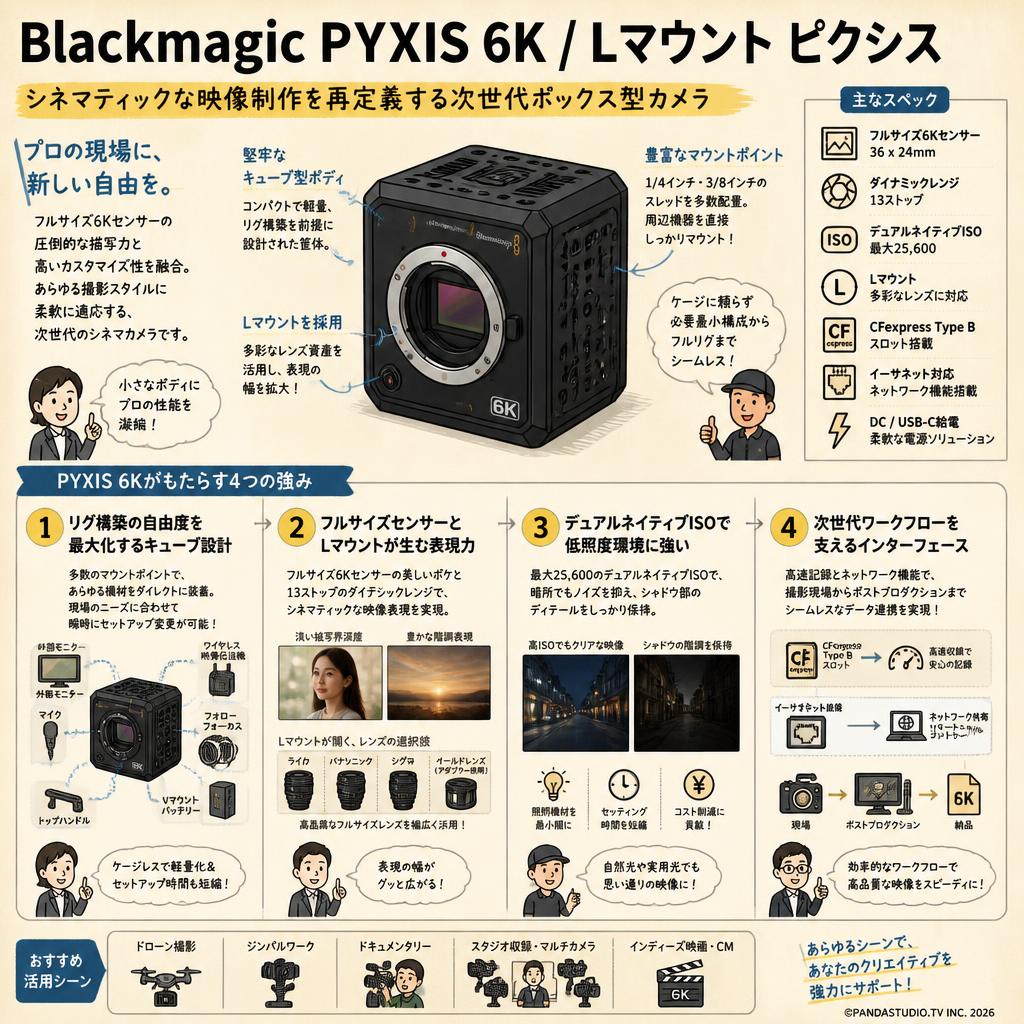 Blackmagic PYXIS 6K / Lマウント ピクシス 概要
