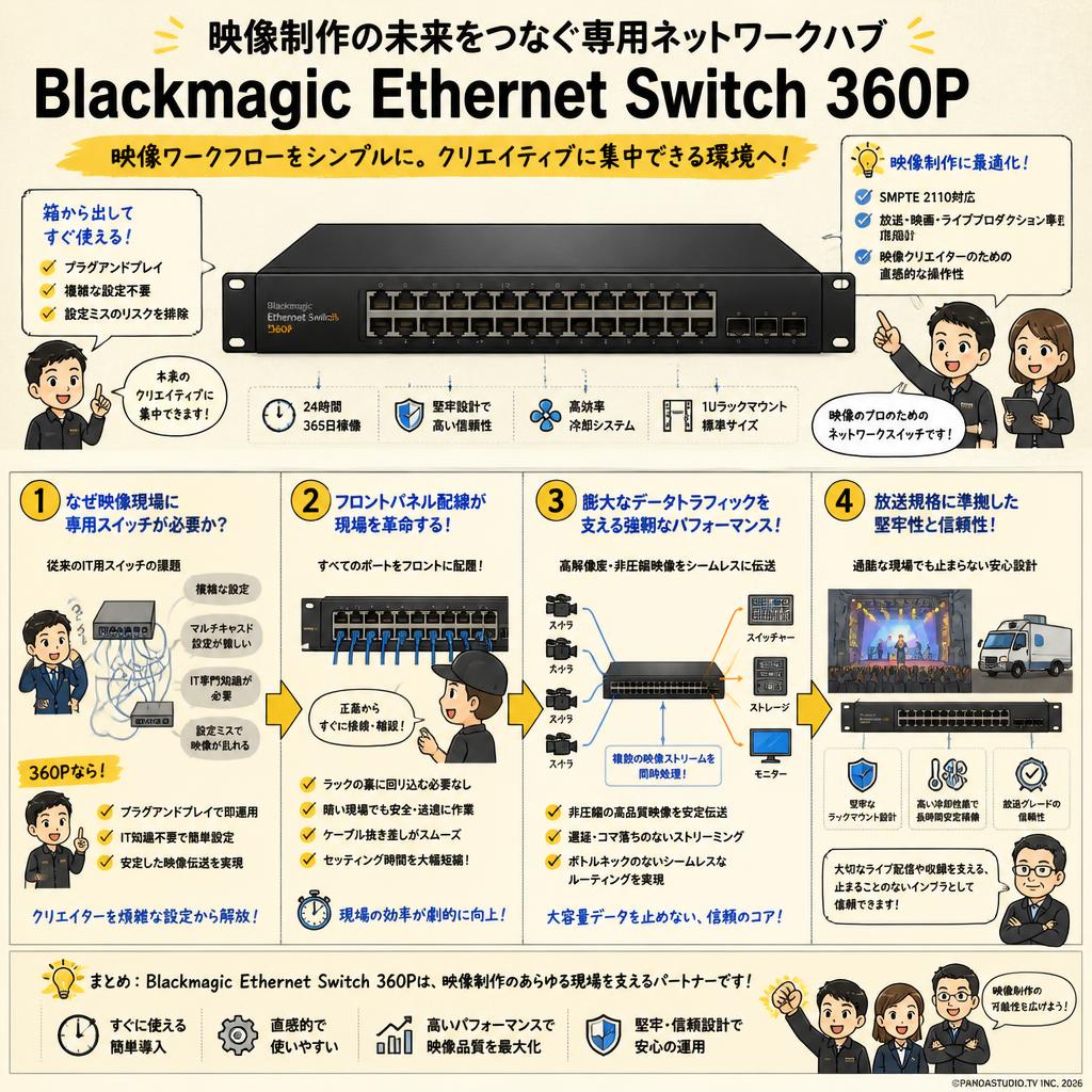 Blackmagic Ethernet Switch 360P 概要
