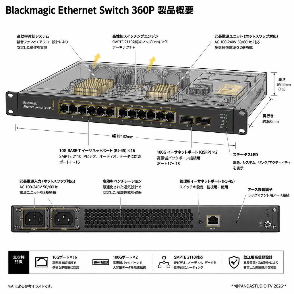 Blackmagic Ethernet Switch 360P スペック