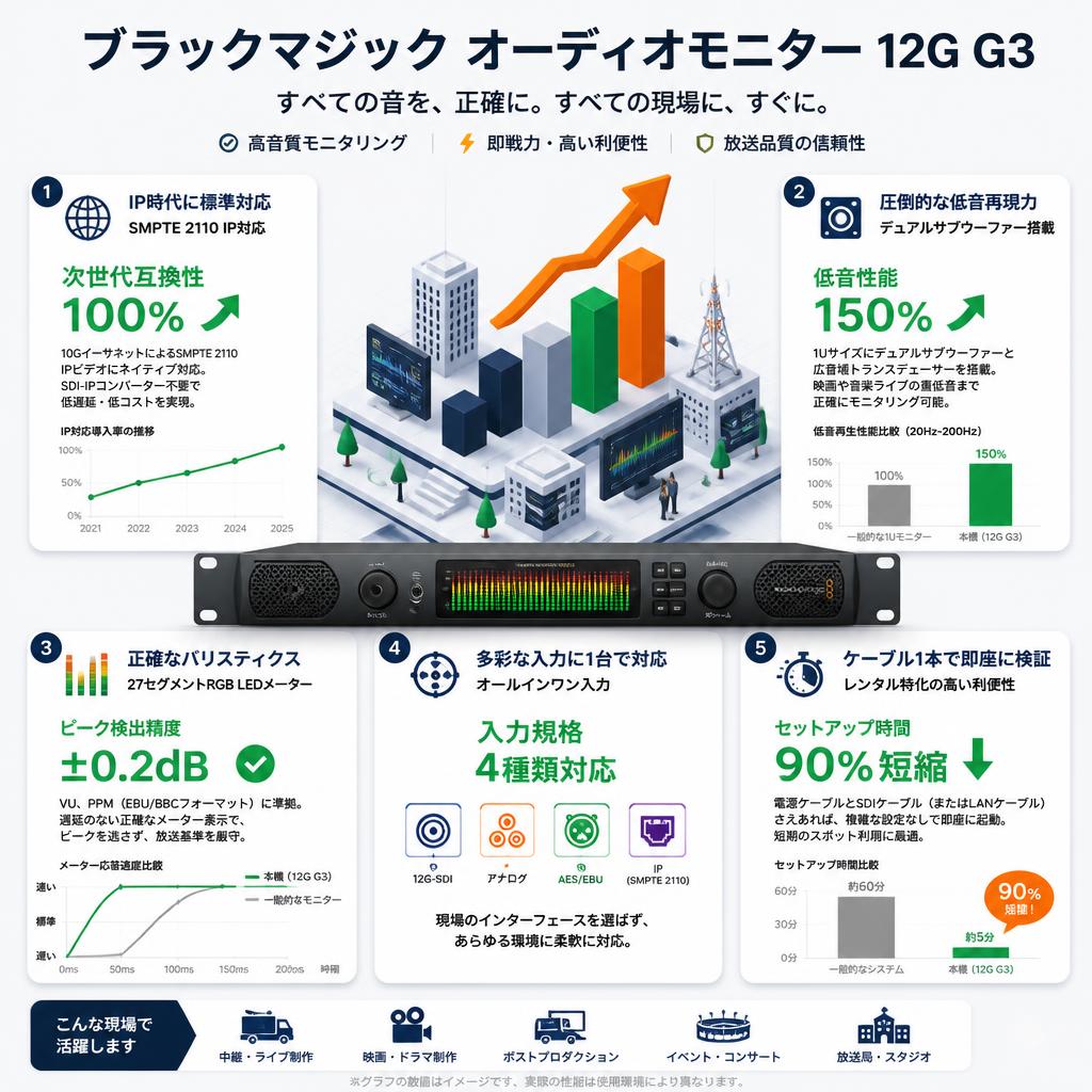 Blackmagic Audio Monitor 12G G3 セールスポイント