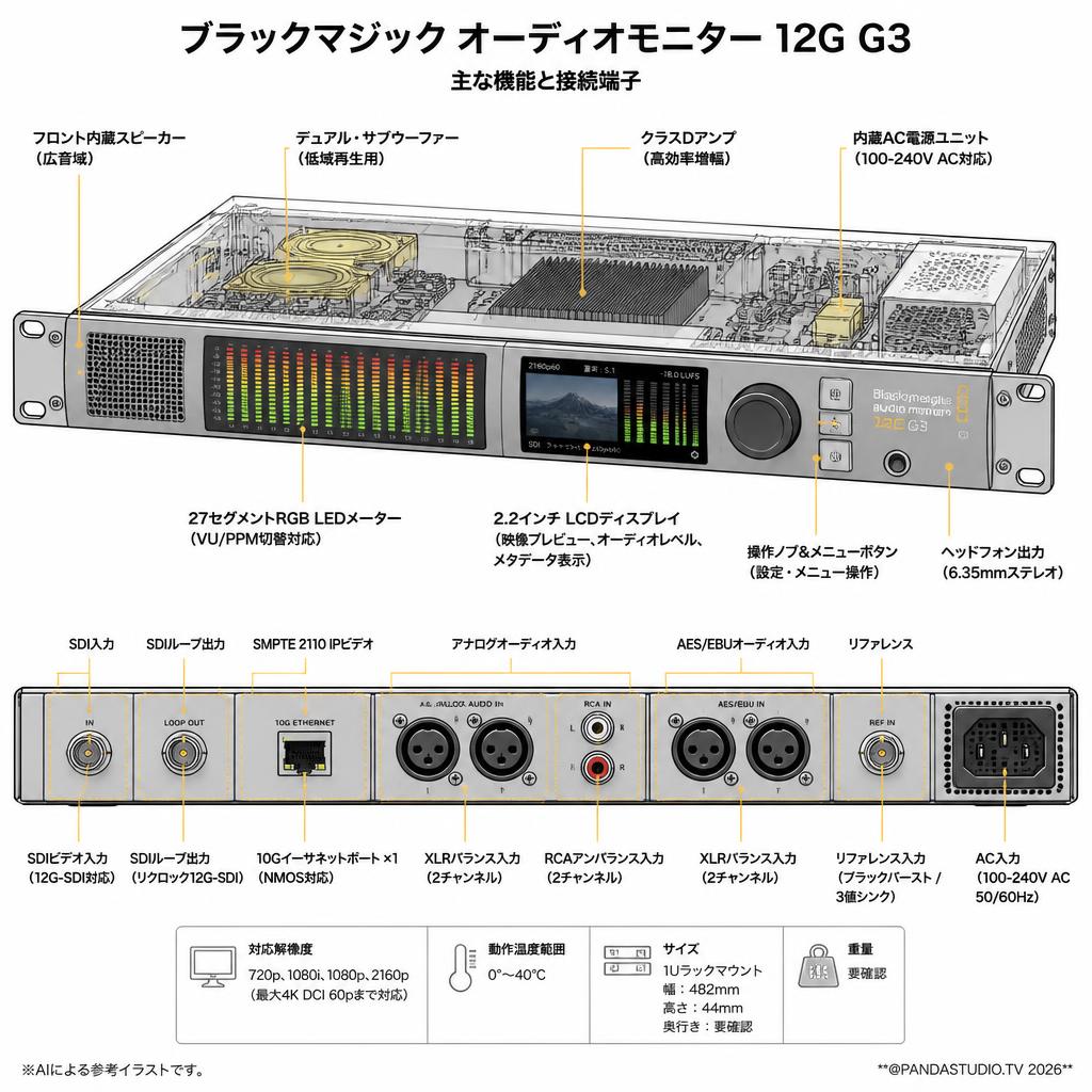 Blackmagic Audio Monitor 12G G3 スペック