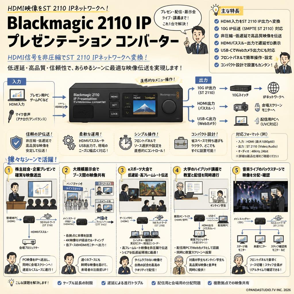 Blackmagic 2110 IP Presentation Converter 用途