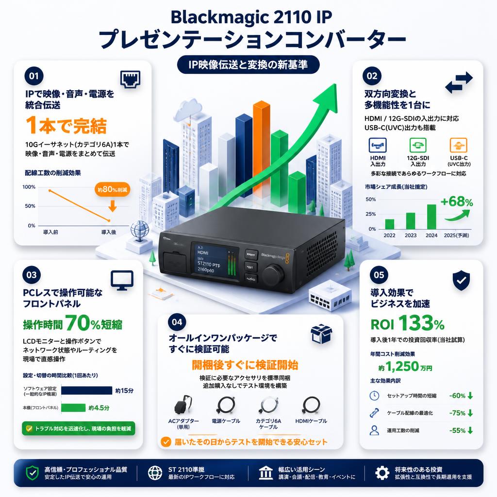 Blackmagic 2110 IP Presentation Converter セールスポイント