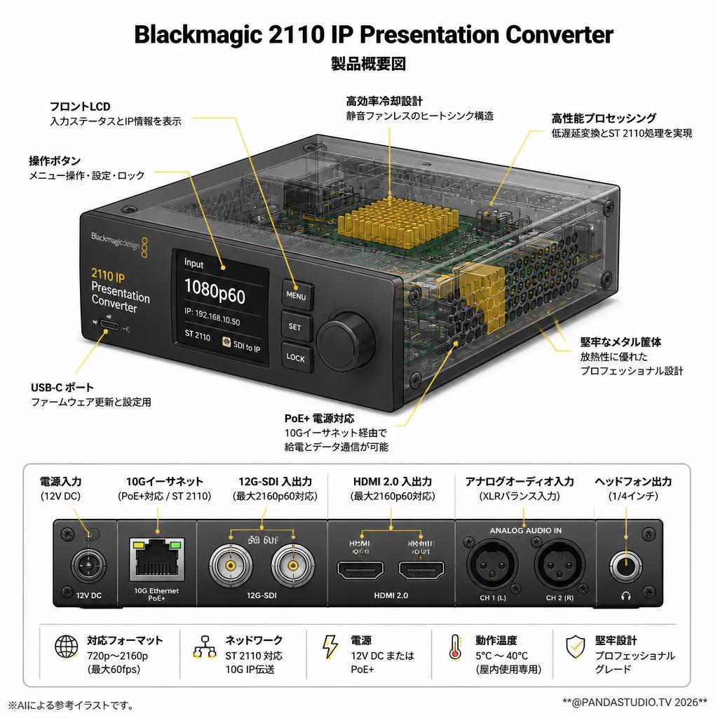 Blackmagic 2110 IP Presentation Converter スペック