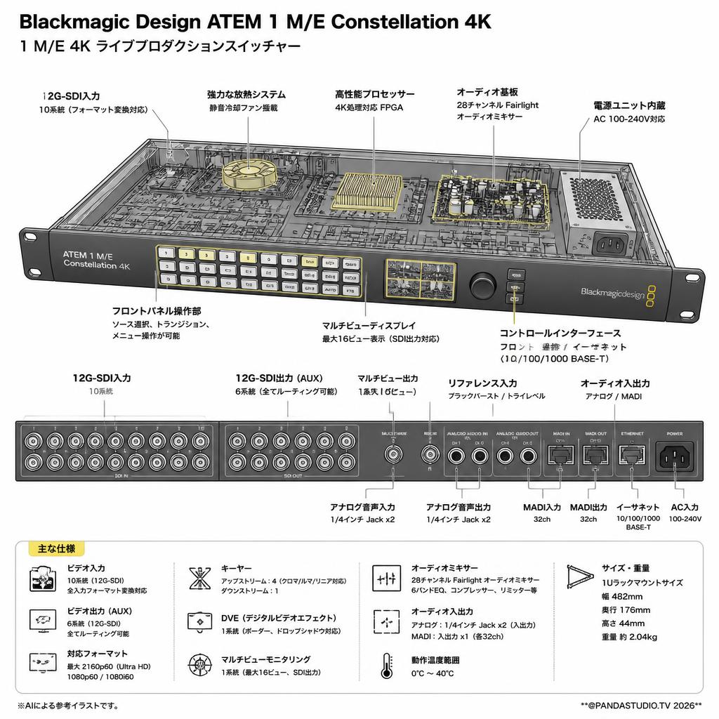 Blackmagic Design ATEM 1 M/E Constellation 4K スペック