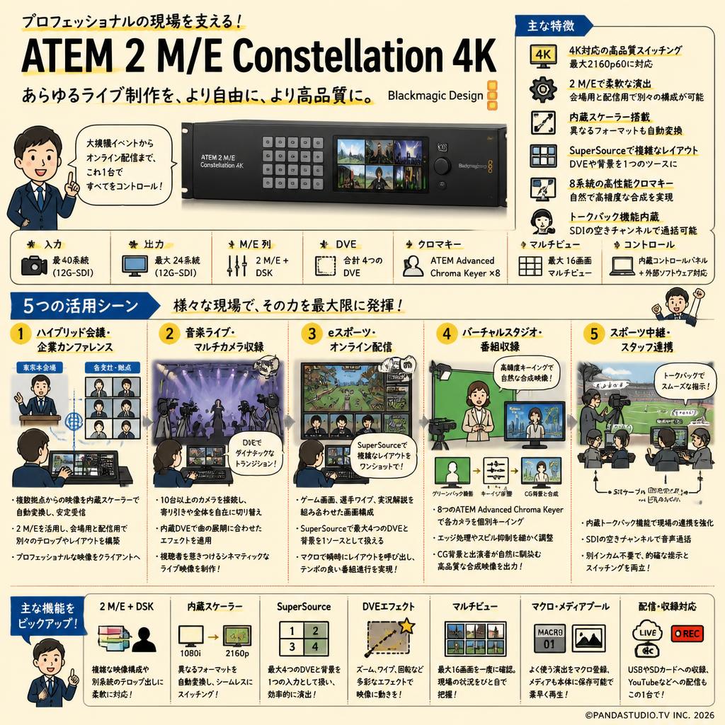 Blackmagic Design ATEM 2 M/E Constellation 4K 用途