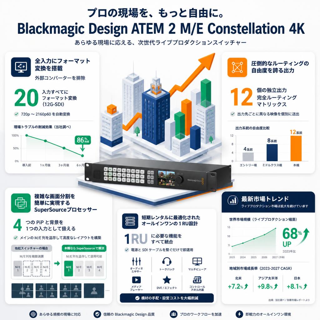 Blackmagic Design ATEM 2 M/E Constellation 4K セールスポイント