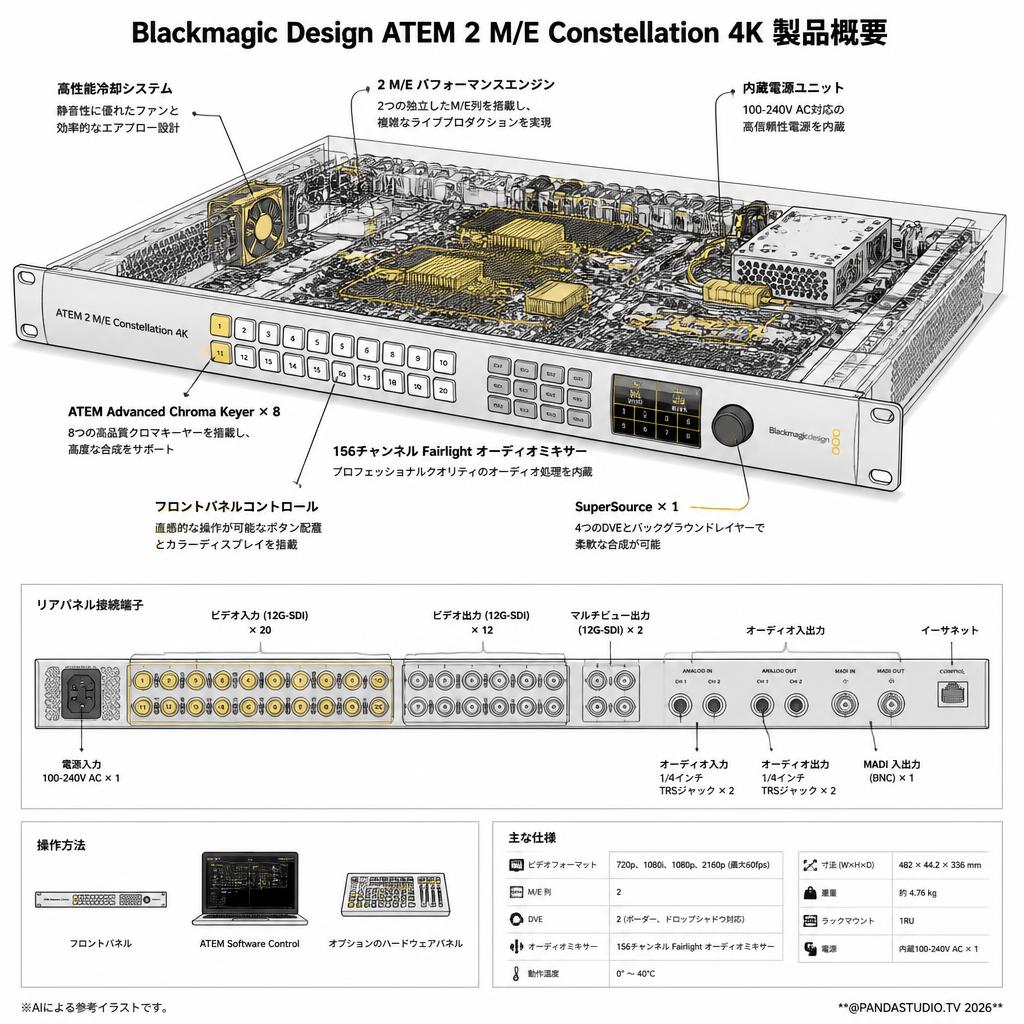 Blackmagic Design ATEM 2 M/E Constellation 4K スペック