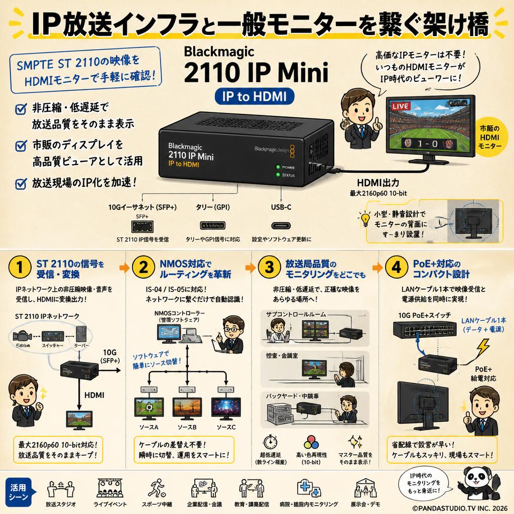 Blackmagic 2110 IP Mini IP to HDMI 概要