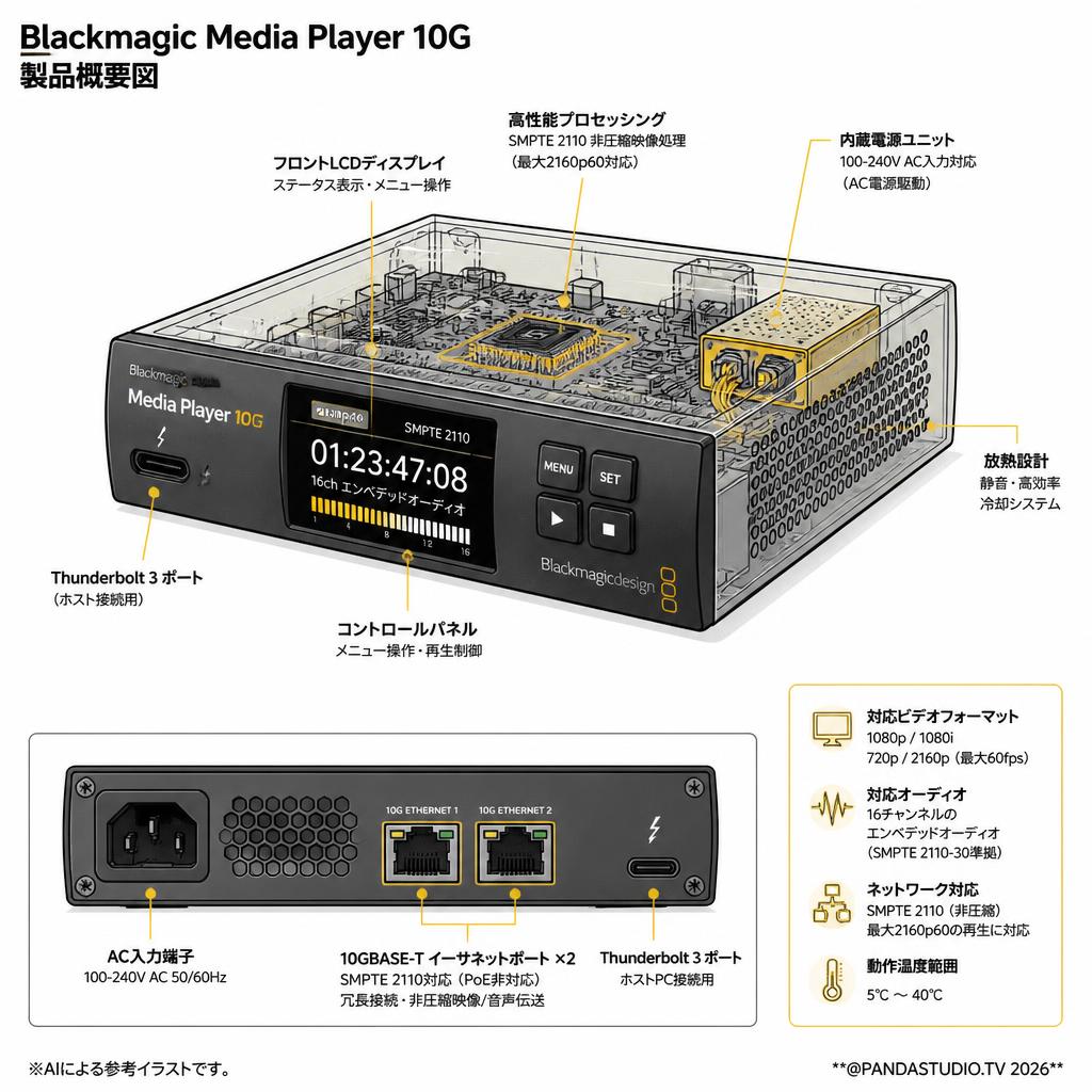 Blackmagic Media Player 10G スペック