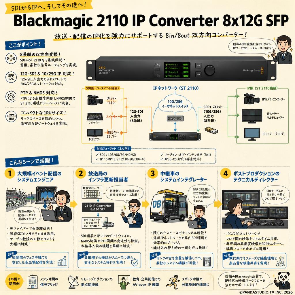 Blackmagic 2110 IP Converter 8x12G SFP おもな対象のお客様