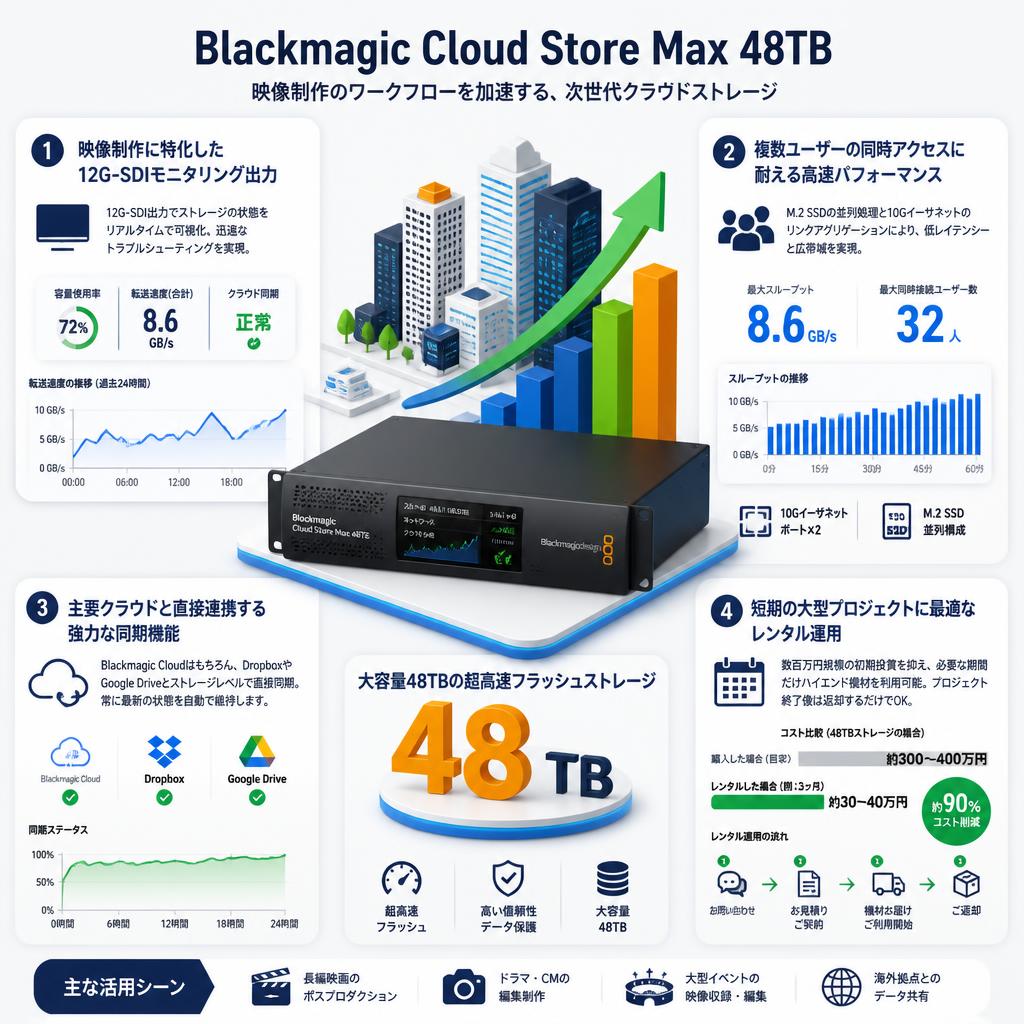 Blackmagic Cloud Store Max 48TB セールスポイント