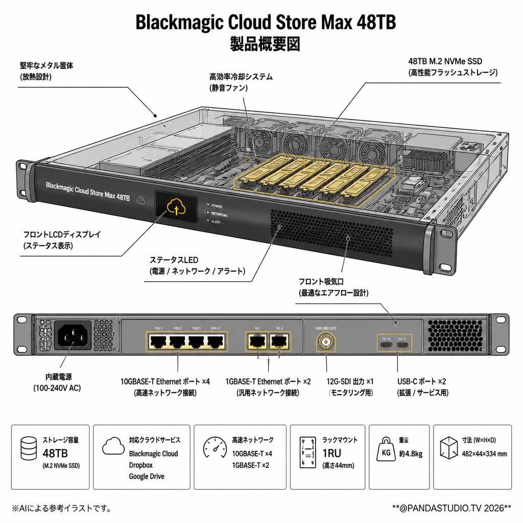 Blackmagic Cloud Store Max 48TB スペック
