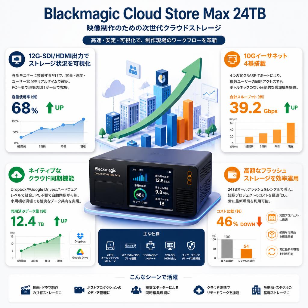 Blackmagic Cloud Store Max 24TB セールスポイント