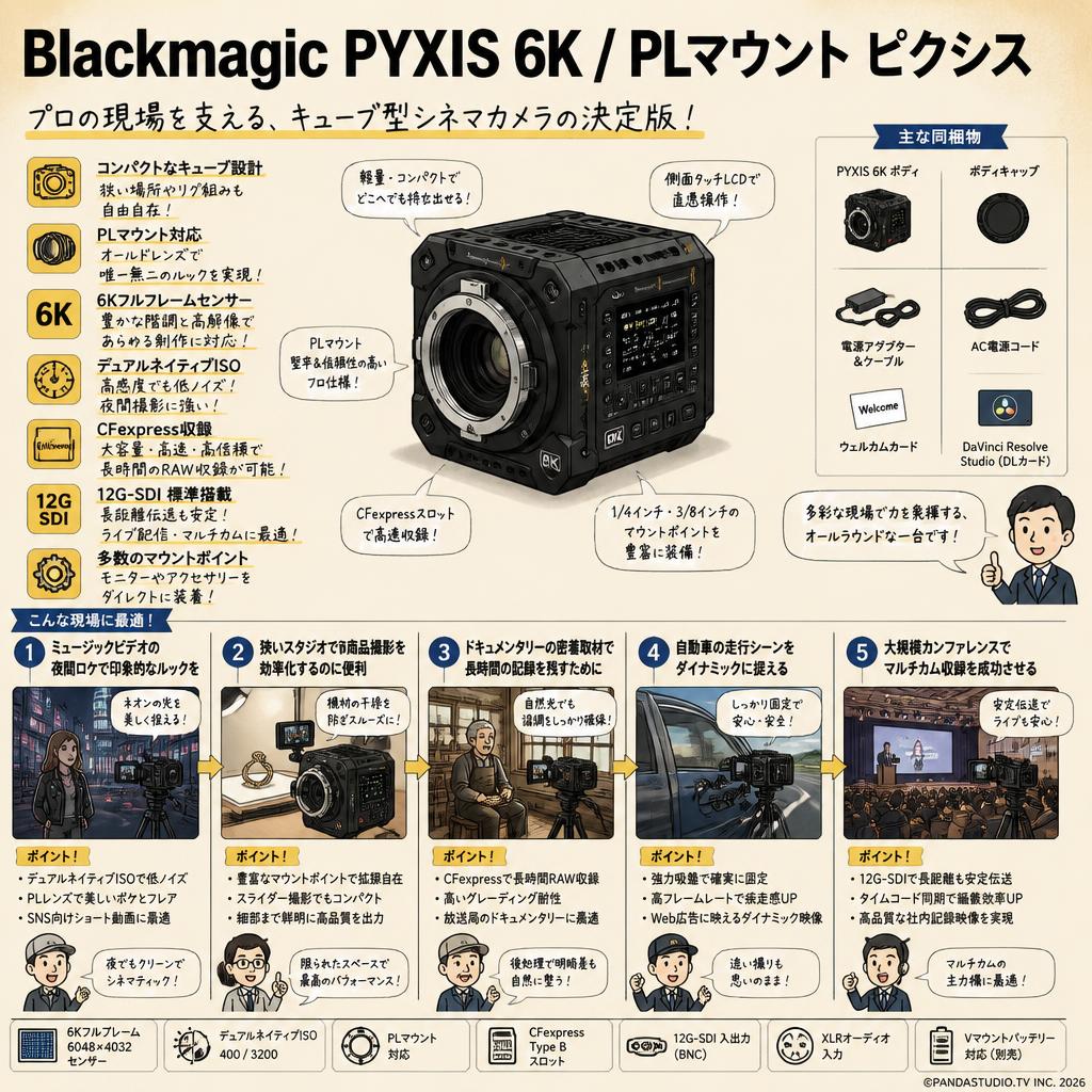 Blackmagic PYXIS 6K  / PLマウント ピクシス 用途