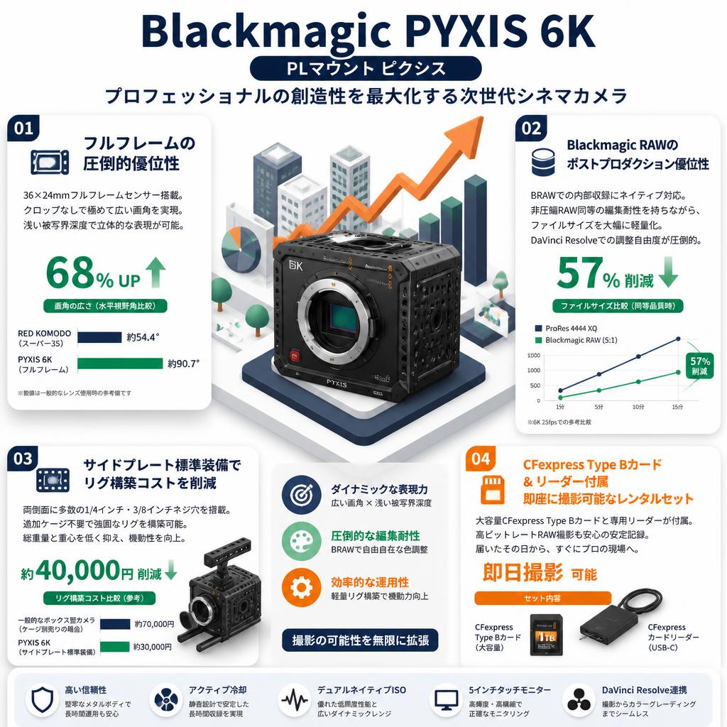Blackmagic PYXIS 6K  / PLマウント ピクシス セールスポイント