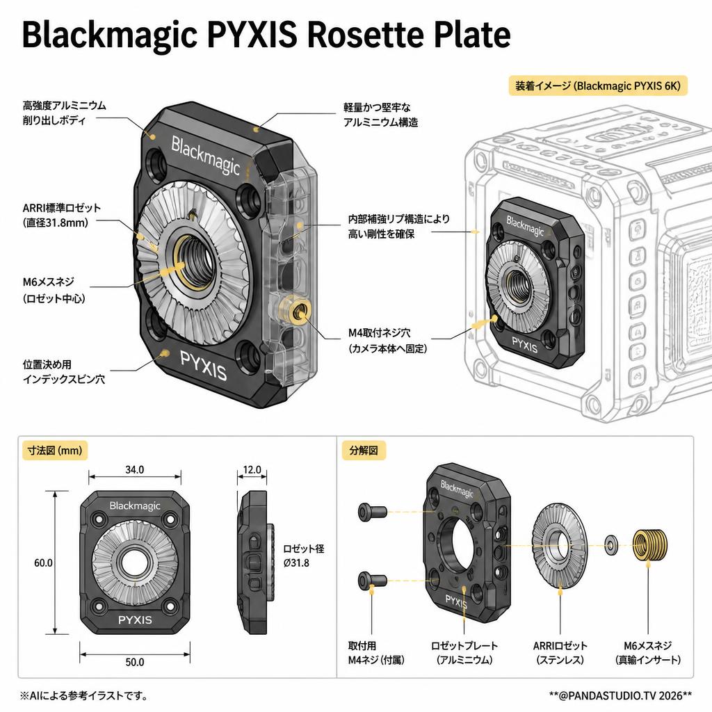 Blackmagic PYXIS Rosette Plate スペック
