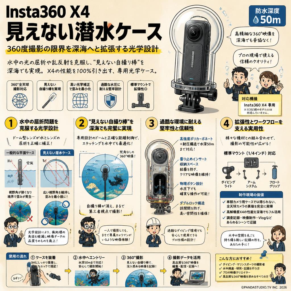 Insta360 X4 見えない潜水ケース 概要