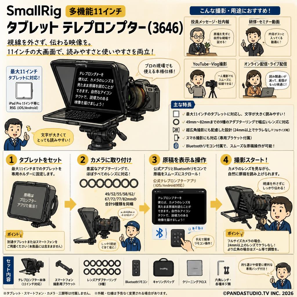 smallRig 多機能11インチ  タブレット  テレプロンプター(3646) FAQ（よくある質問と答え）