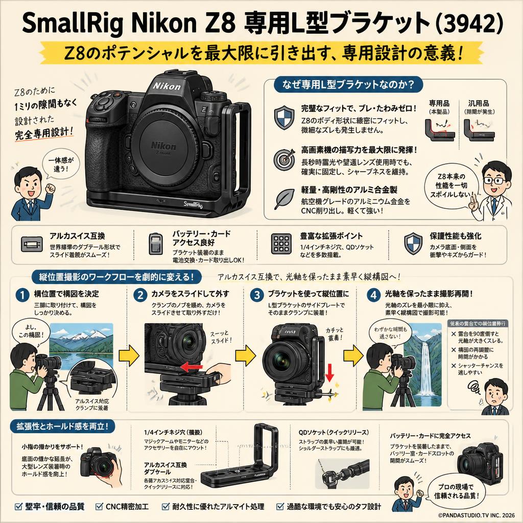 SmallRig Nikon Z8 専用L型ブラケット (3942) | パンダスタジオ