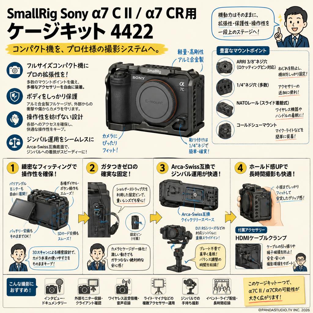 SmallRig Sony α7 C II / α7 CR用ケージキット 4422 概要