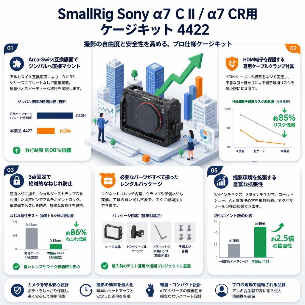SmallRig Sony α7 C II / α7 CR用ケージキット 4422 セールスポイント