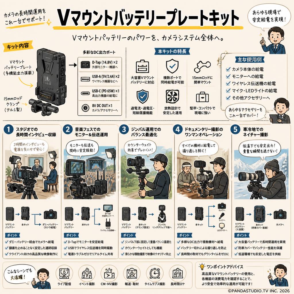 Vマウントバッテリープレートキット 用途