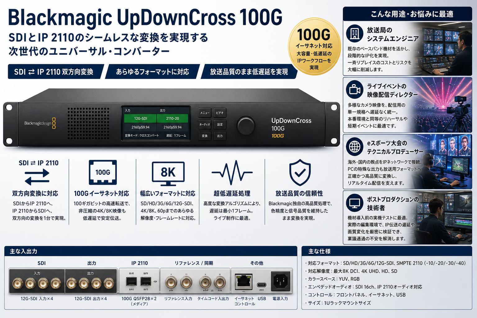 Blackmagic UpDownCross 100G おもな対象のお客様