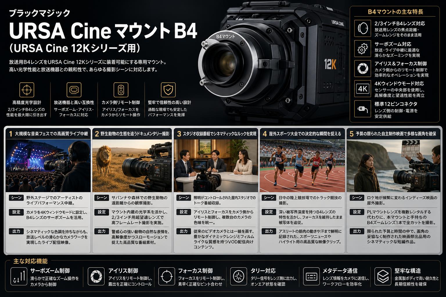 Blackmagic URSA Cine Mount B4 用途