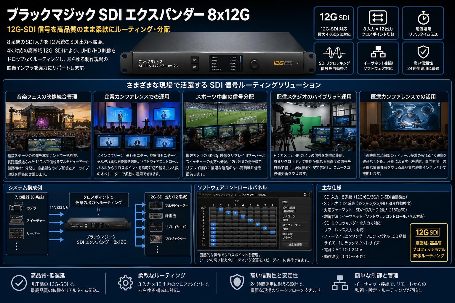 Blackmagic SDI Expander 8x12G 用途