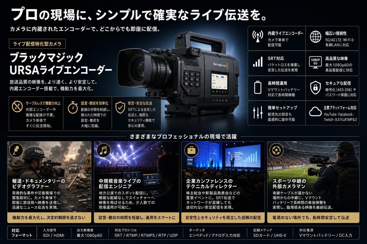 Blackmagic URSA Live Encoder おもな対象のお客様