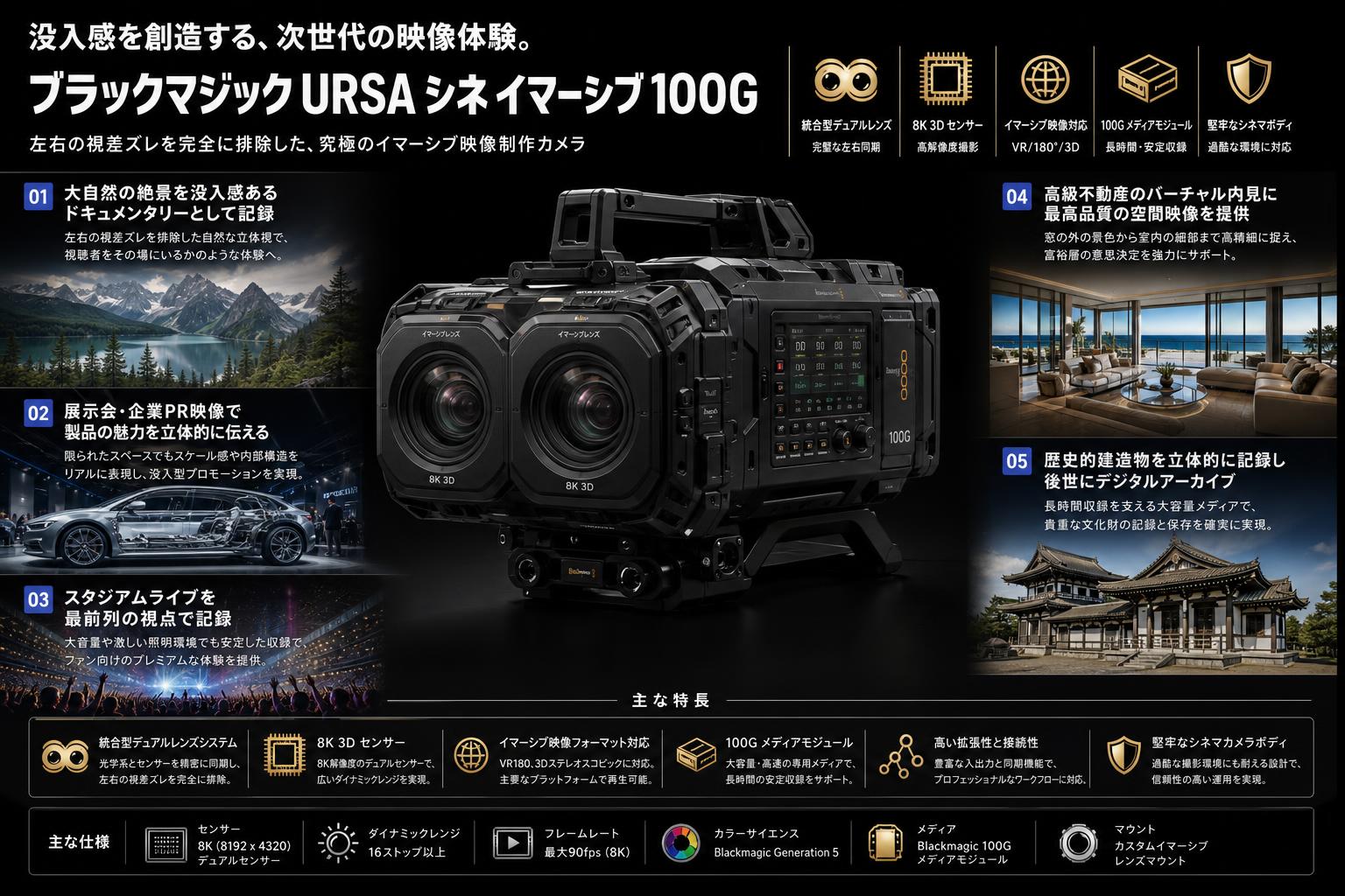 Blackmagic URSA Cine Immersive 100G 用途