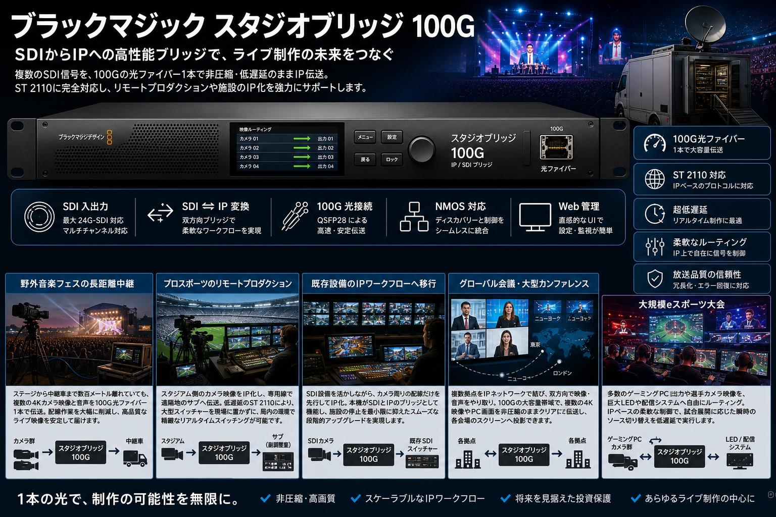 Blackmagic StudioBridge 100G 用途
