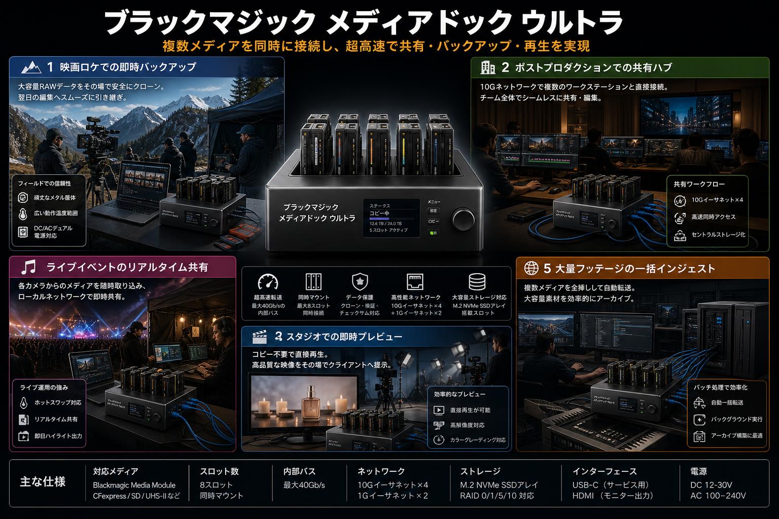 Blackmagic Media Dock Ultra 用途