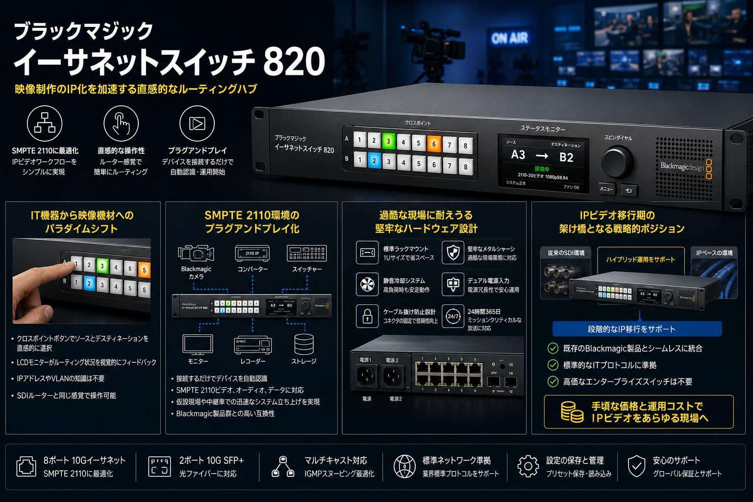 Blackmagic Ethernet Switch 820 概要