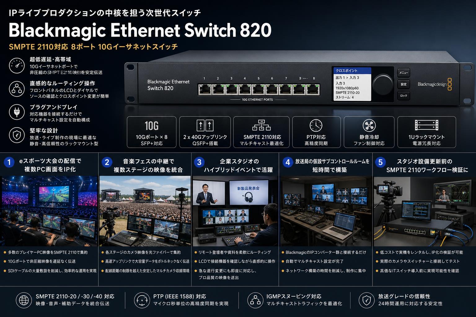 Blackmagic Ethernet Switch 820 用途