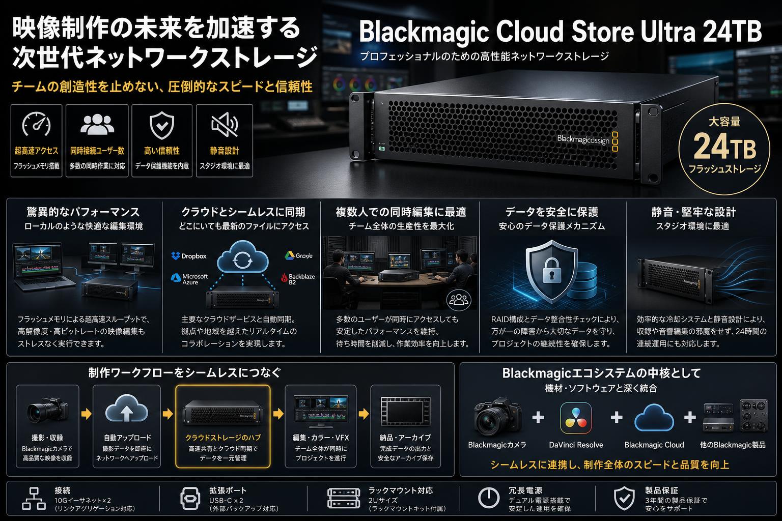 Blackmagic Cloud Store Ultra 24TB 概要