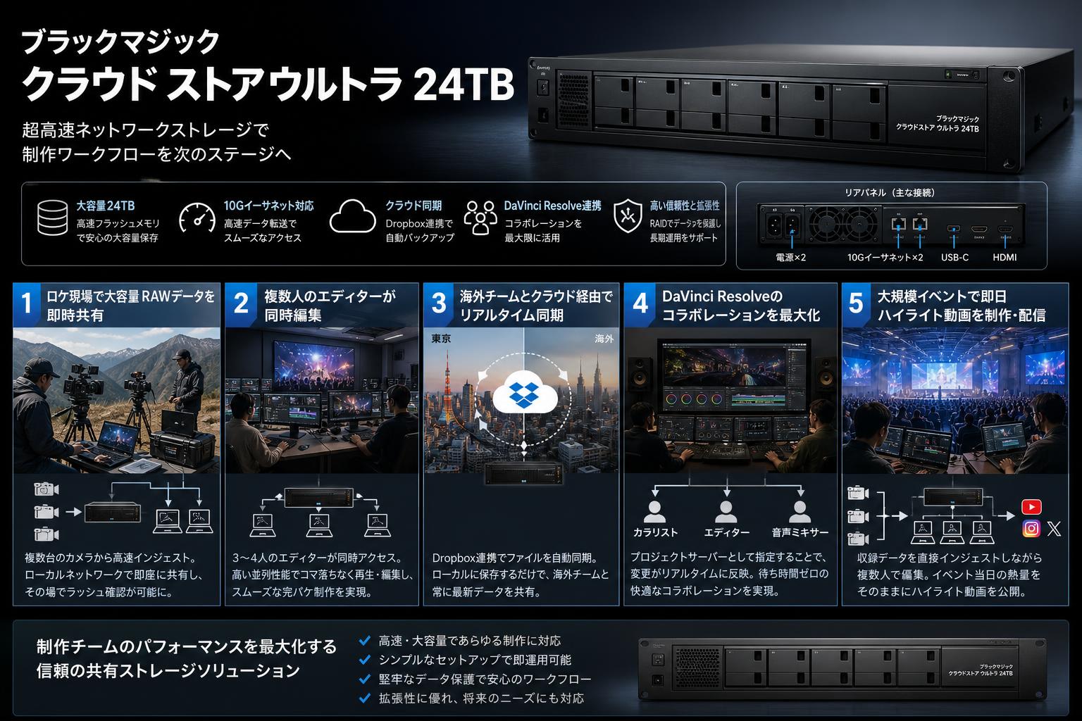 Blackmagic Cloud Store Ultra 24TB 用途
