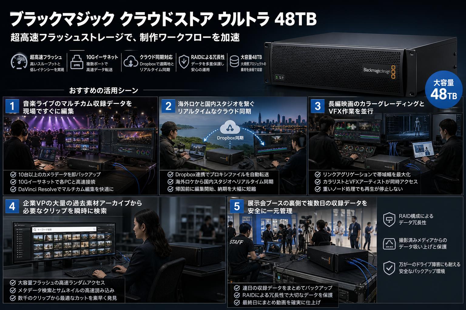 Blackmagic Cloud Store Ultra 48TB 用途
