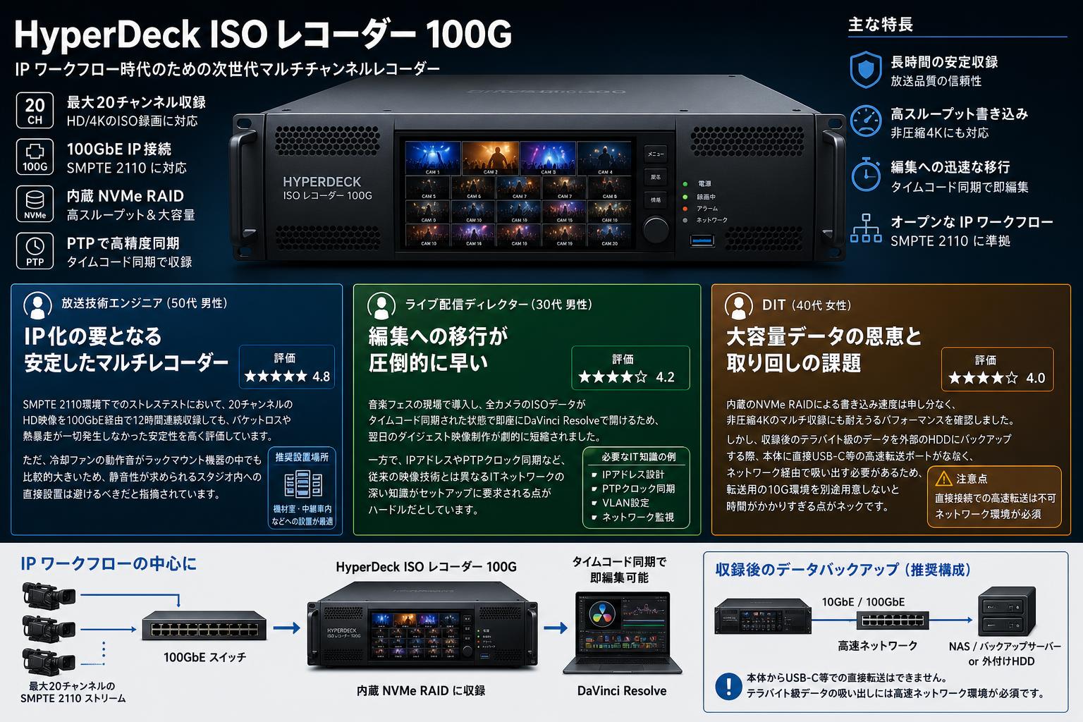 HyperDeck ISO Recorder 100G インターネット上のお客様の声（評判）