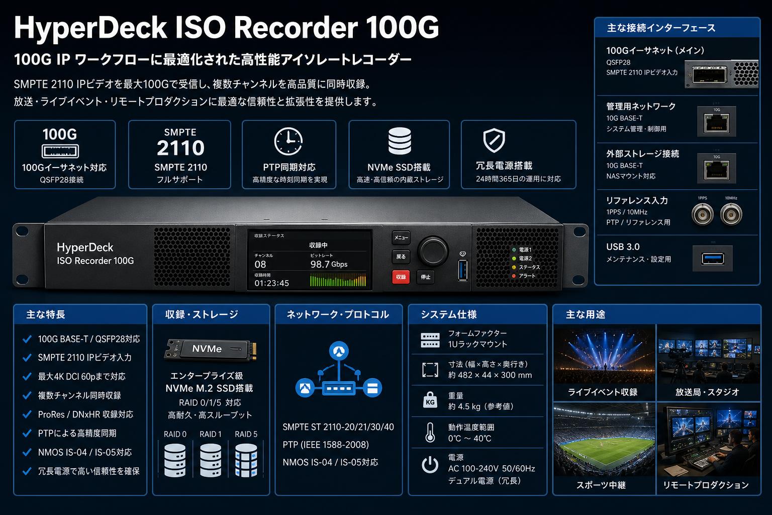 HyperDeck ISO Recorder 100G スペック