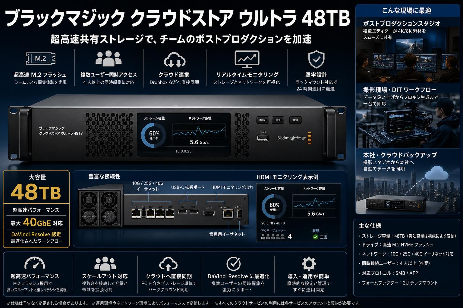 Blackmagic Cloud Store Ultra 48TB インターネット上のお客様の声（評判）
