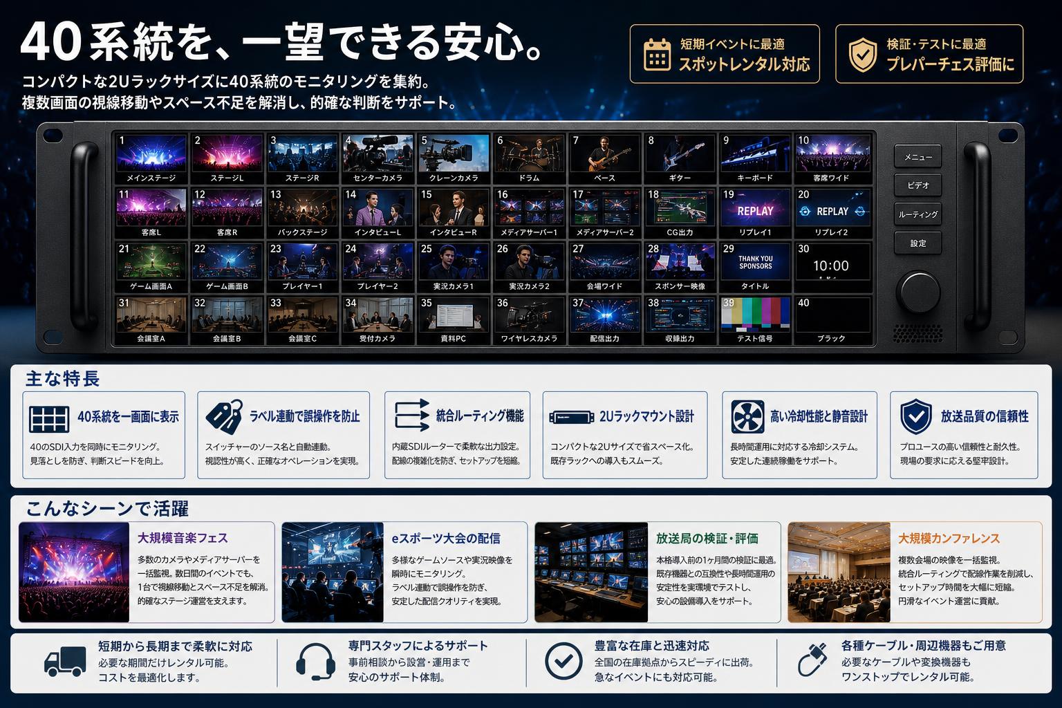 BlackmagicDesign ATEM Monitoring Rack Panel 40 おもな対象のお客様