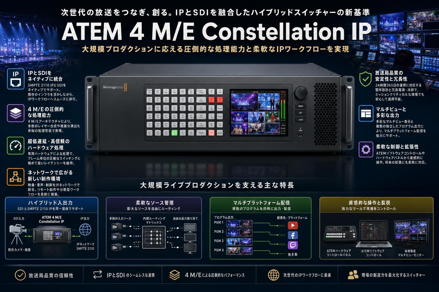 Blackmagic Design ATEM 4 M/E Constellation IP 概要